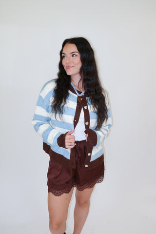 Golden Hour Trim Cardigan - The Pink Tulip Clothing