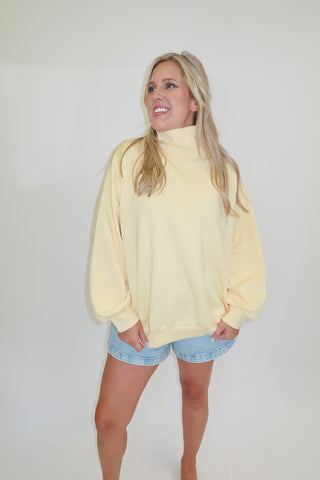 On My Way Oversized Mock Neck Sweatshirt - The Pink Tulip Clothing