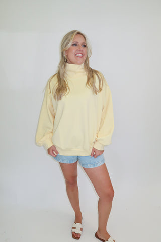 On My Way Oversized Mock Neck Sweatshirt - The Pink Tulip Clothing
