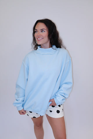 Blue Hour Mock Neck Sweatshirt - The Pink Tulip Clothing
