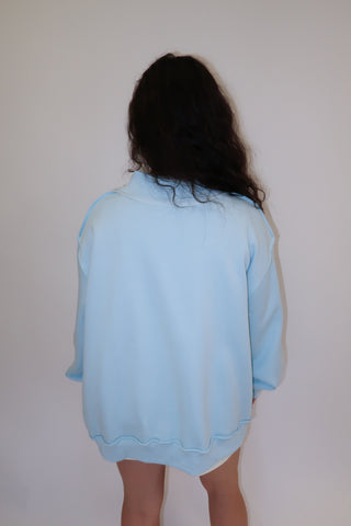 Blue Hour Mock Neck Sweatshirt - The Pink Tulip Clothing
