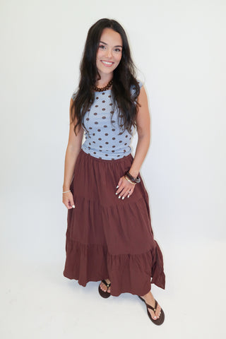 Easy Escape Tiered Midi Skirt