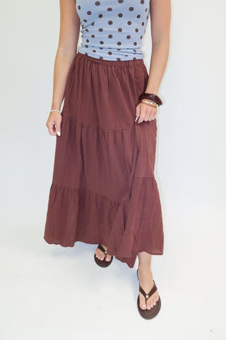 Easy Escape Tiered Midi Skirt