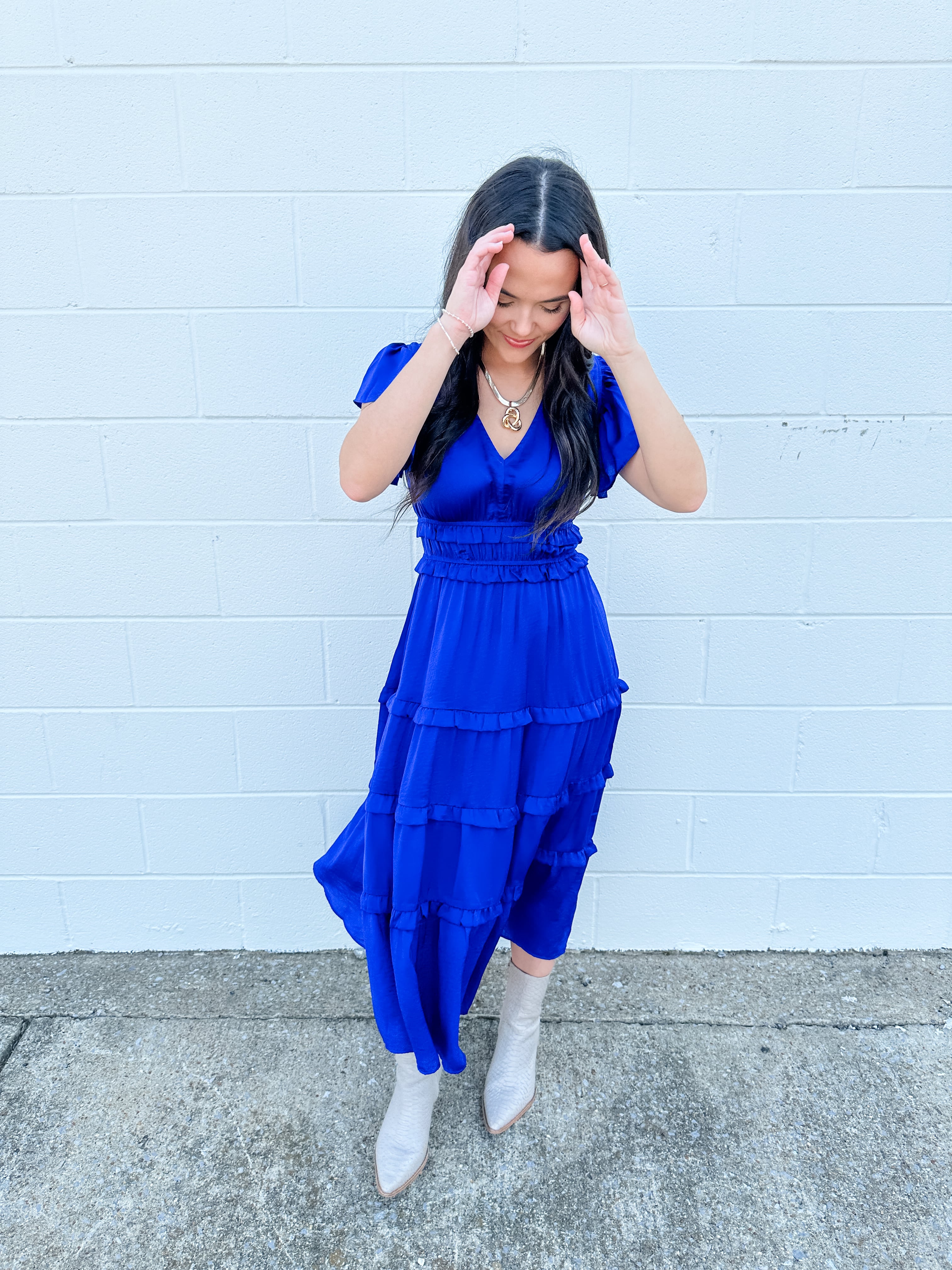 Silky Ruffle Midi Dress