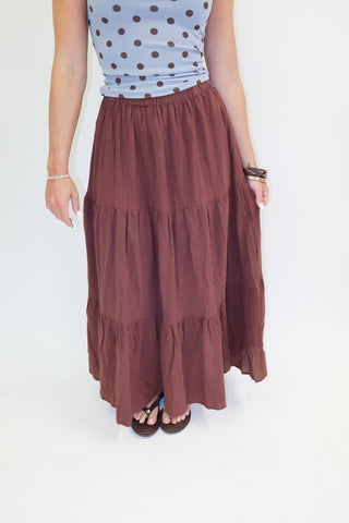 Easy Escape Tiered Midi Skirt