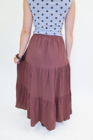 Easy Escape Tiered Midi Skirt