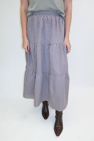 Making Plans Plaid Midi Skirt