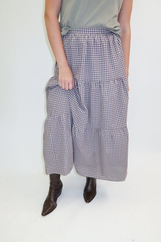 Making Plans Plaid Midi Skirt