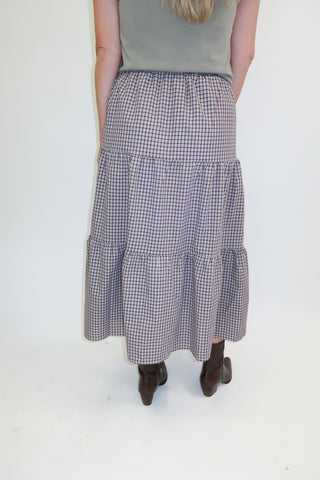 Making Plans Plaid Midi Skirt