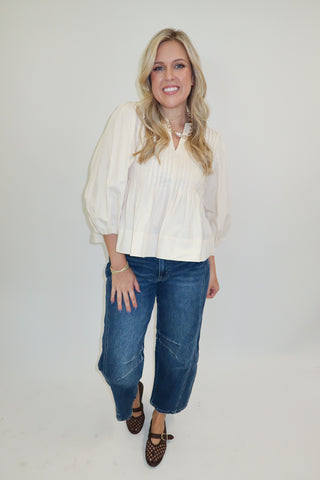 Consider It Done Puff Sleeve Top