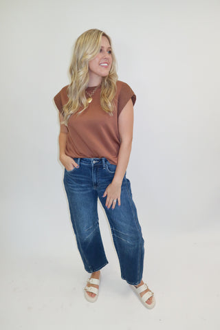 Keep It Moving Ribbed Cap Sleeve Knit Top