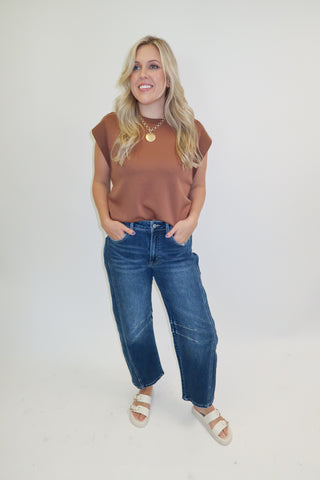 Keep It Moving Ribbed Cap Sleeve Knit Top