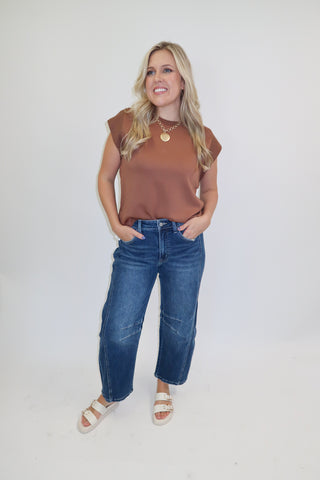 Keep It Moving Ribbed Cap Sleeve Knit Top