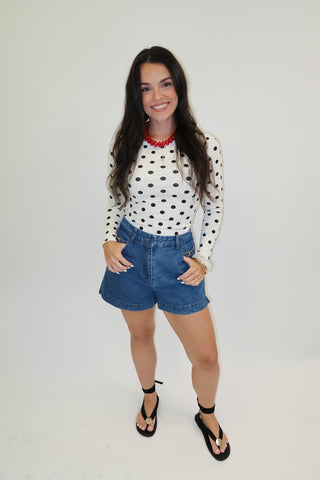 In The Details Polka Dot Top