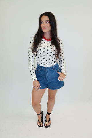 In The Details Polka Dot Top