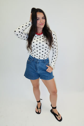 In The Details Polka Dot Top