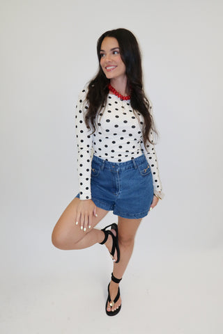 In The Details Polka Dot Top