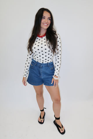 In The Details Polka Dot Top