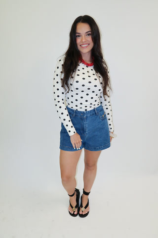 In The Details Polka Dot Top