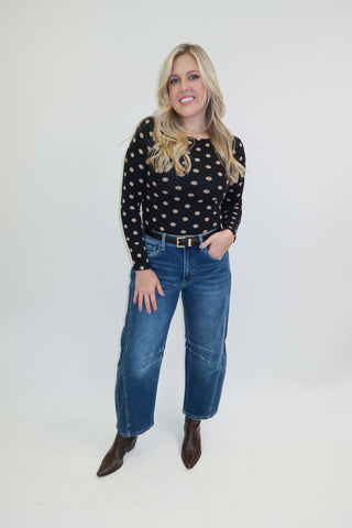 In The Details Polka Dot Top