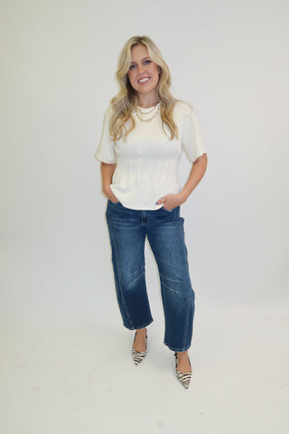 Figure It Out Knit Peplum Top
