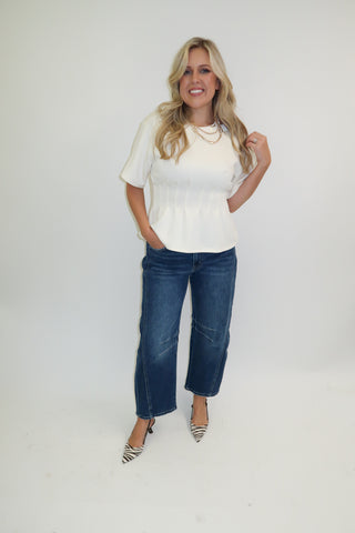 Figure It Out Knit Peplum Top