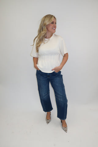 Figure It Out Knit Peplum Top