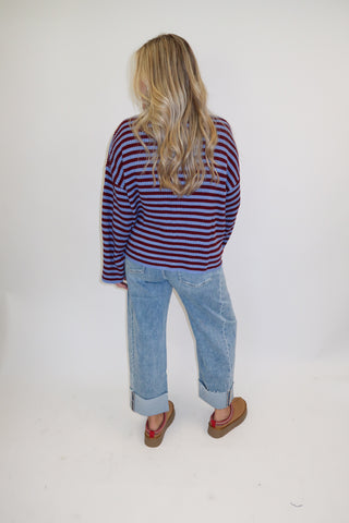 In The Mix Stripe Zip Cardigan