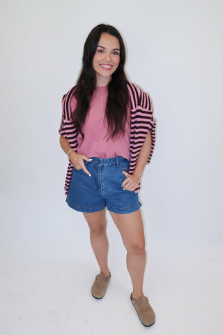 Easy Going Acid Wash Tee