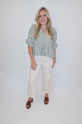 Making Waves Stripe Peplum Top