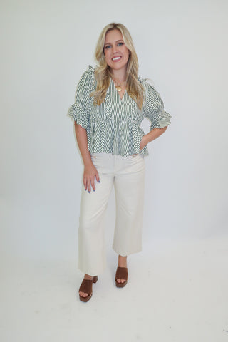 Making Waves Stripe Peplum Top