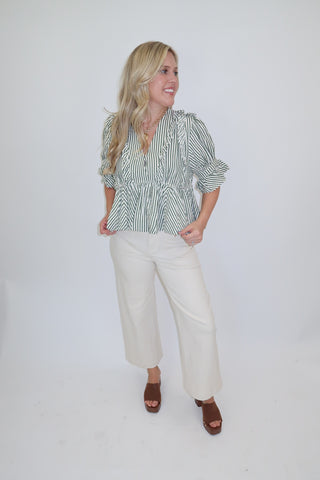 Making Waves Stripe Peplum Top