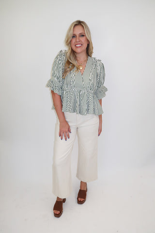 Making Waves Stripe Peplum Top