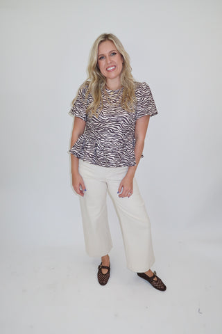 Wild Card Peplum Top