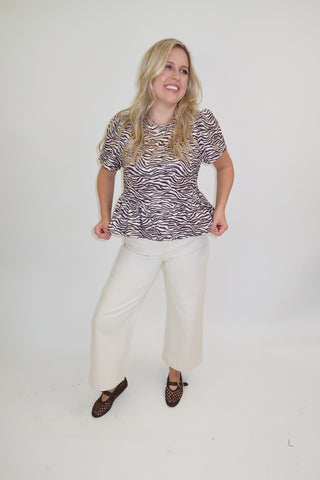 Wild Card Peplum Top