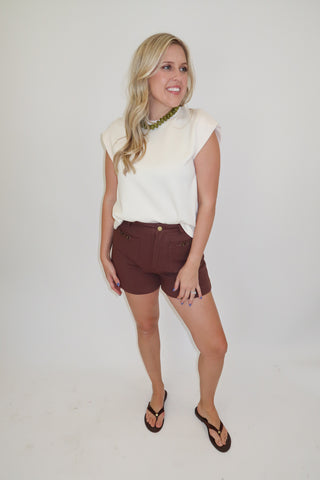 Keep It Moving Ribbed Cap Sleeve Knit Top