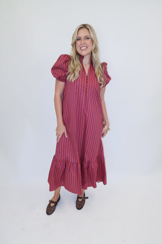 Worth The Trip Stripe Midi Dress