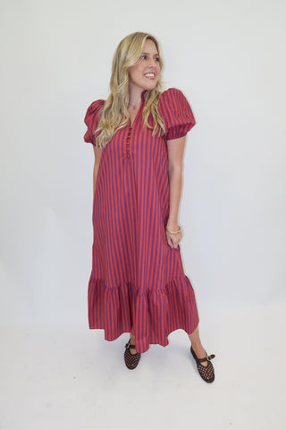 Worth The Trip Stripe Midi Dress