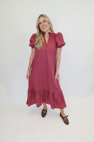 Worth The Trip Stripe Midi Dress
