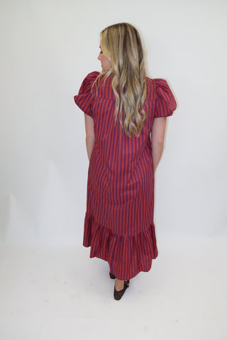 Worth The Trip Stripe Midi Dress