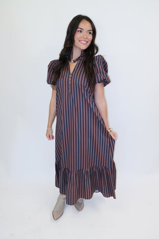 Worth The Trip Stripe Midi Dress