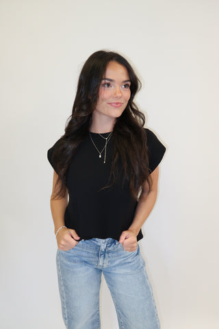 Keep It Moving Ribbed Cap Sleeve Knit Top