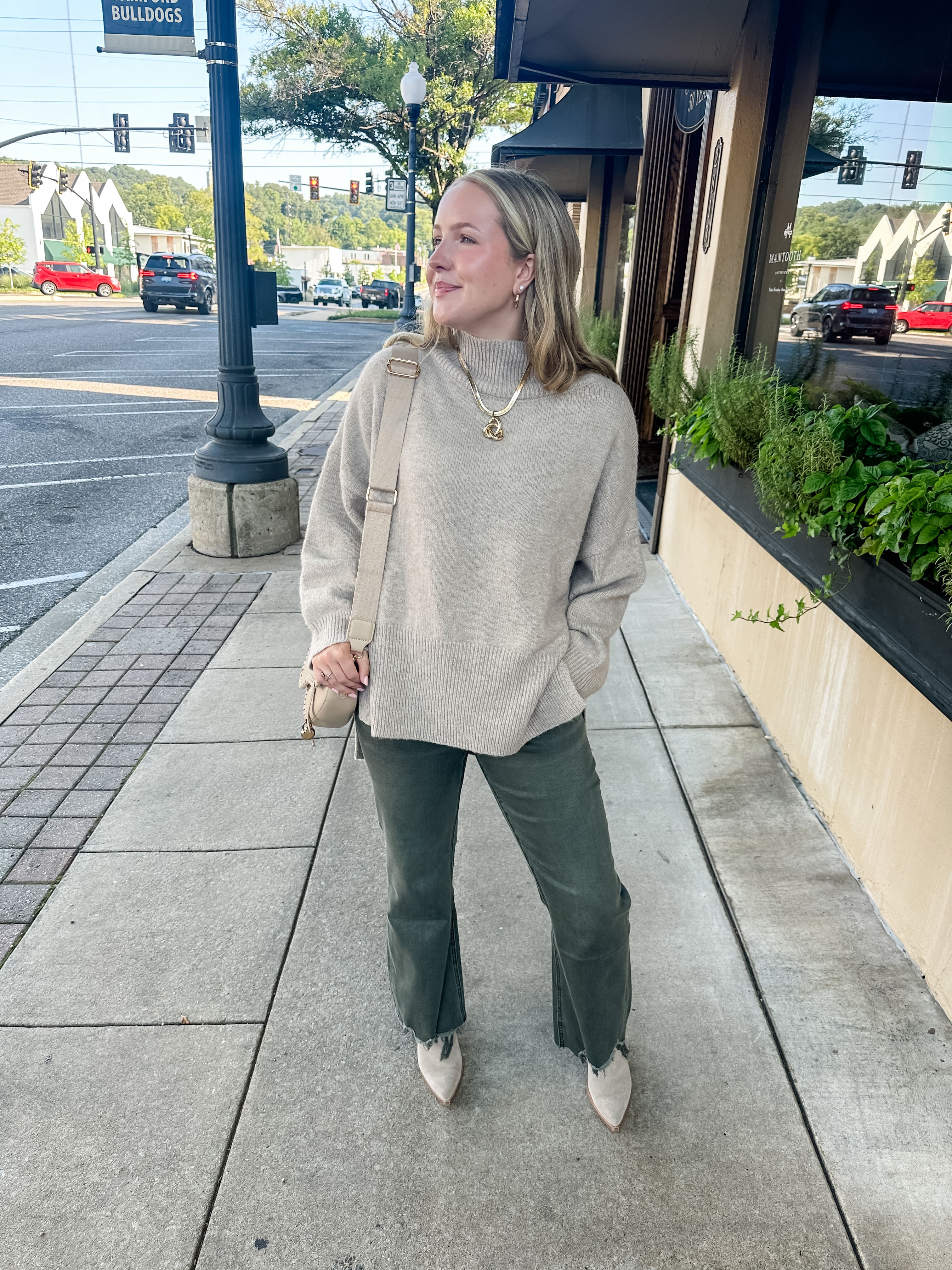 Mock Neck Tunic Sweater