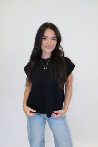 Keep It Moving Ribbed Cap Sleeve Knit Top