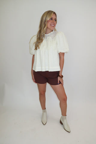 Little Details Eyelet Top
