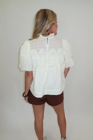 Little Details Eyelet Top