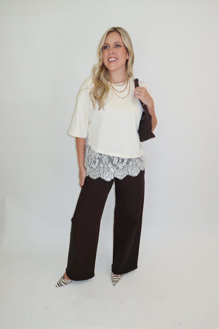 Just A Detail Lace Trim Top