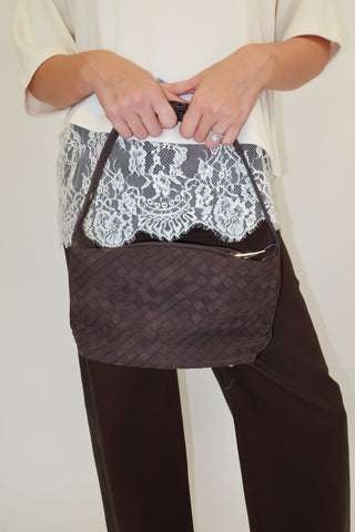 Chocolate Woven Shoulder Bag