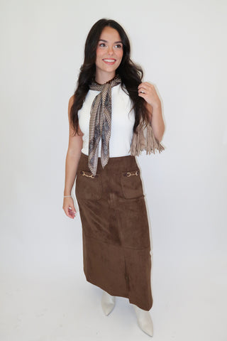 In The Saddle Suede Skirt
