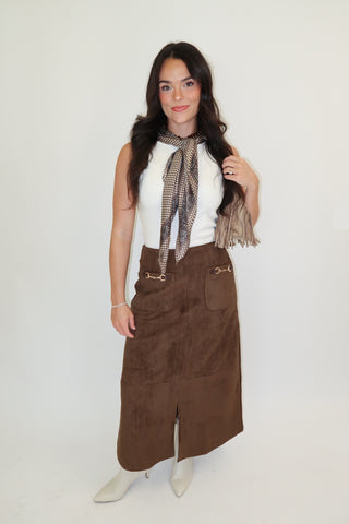 In The Saddle Suede Skirt